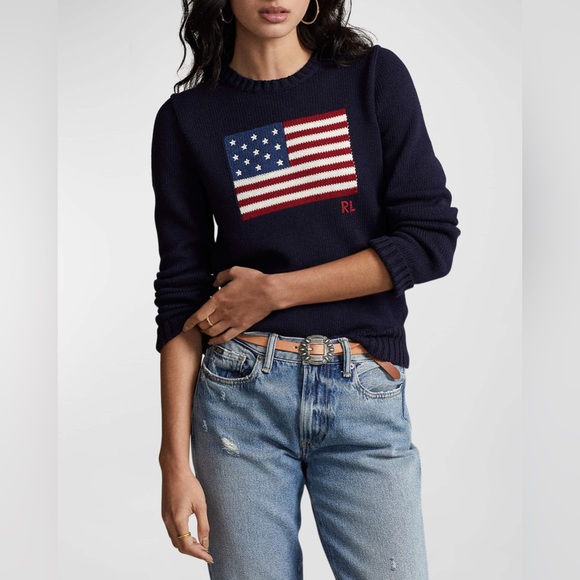 Ralph Lauren The Iconic Flag Sweater in Navy - Picture 4 of 8